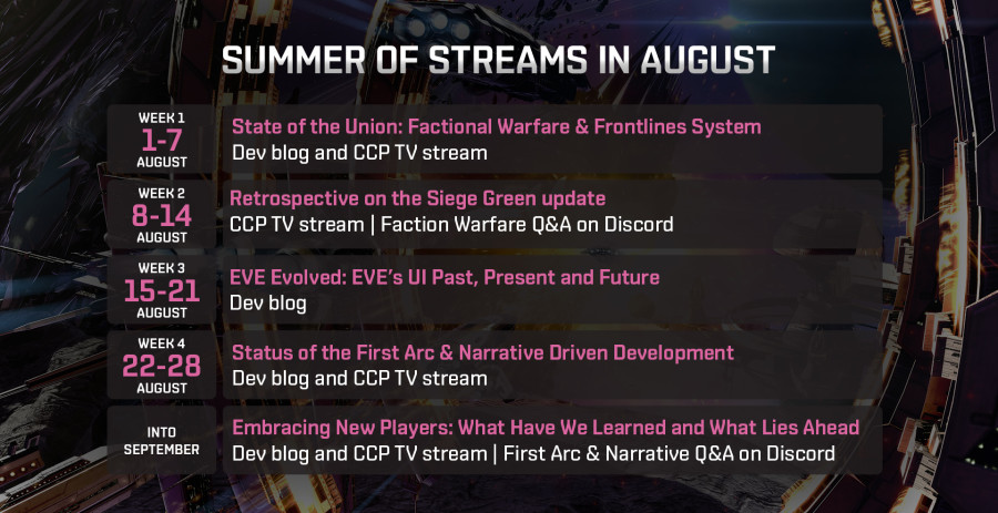 august schedule